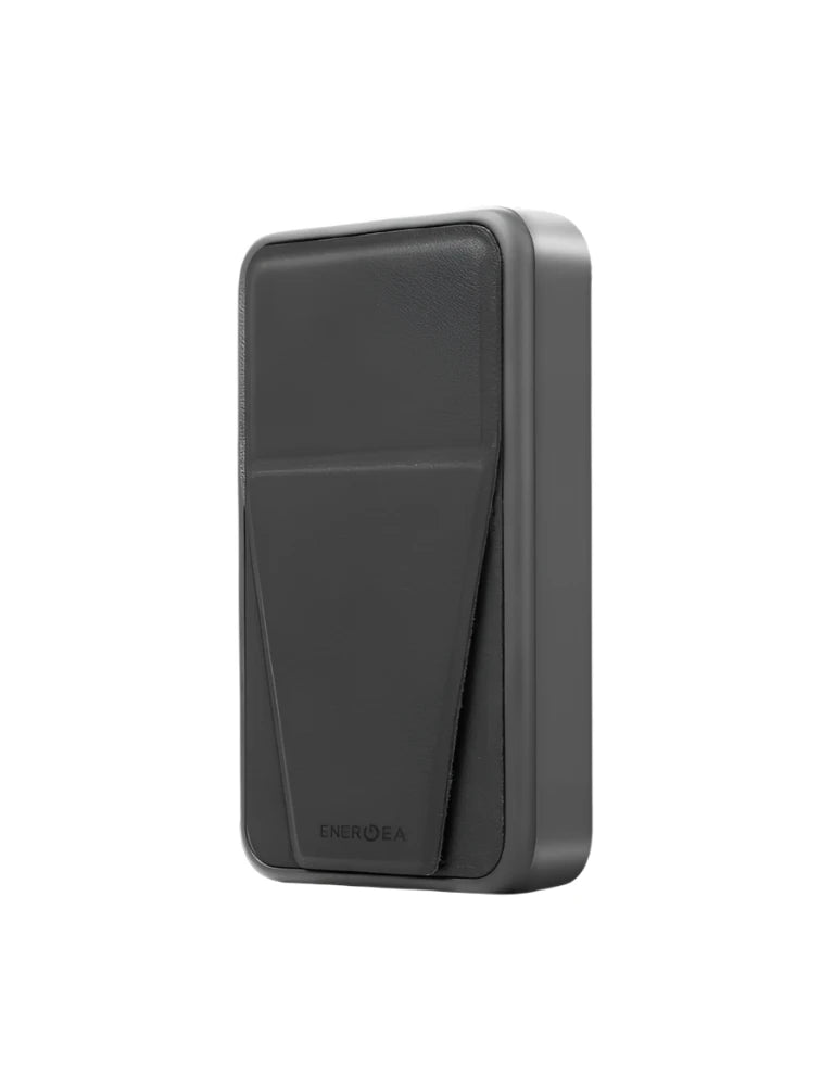 ENERGEA MAGPAC GRIP, 10000MAH MAGSAFE COMPATIBLE POWER BANK WITH BUILT-IN STAND/GRIP - GUN/BLK