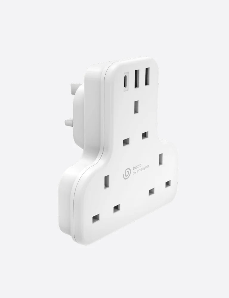 BAZIC GOPORT TRIO, EXTENSION WALL CHARGER WITH BUILT-IN USB OUTPUT - WHITE