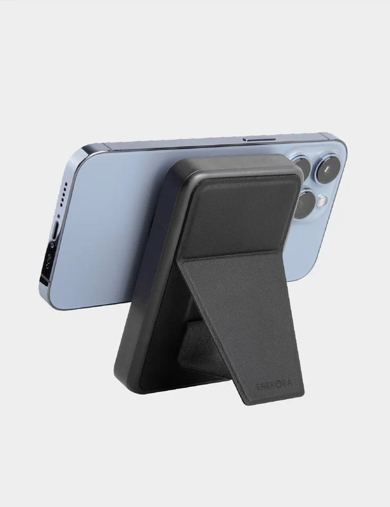 ENERGEA MAGPAC GRIP, 10000MAH MAGSAFE COMPATIBLE POWER BANK WITH BUILT-IN STAND/GRIP - GUN/BLK