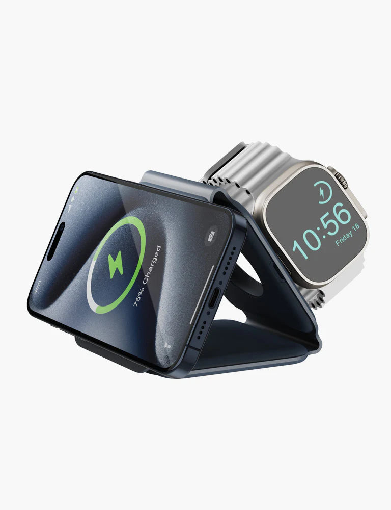 BAZIC GOMAG TRIO, 3IN1 FOLDABLE MAGNETIC WIRELESS CHARGER 15W IPHONE/WATCH/AIRPODS - GREY