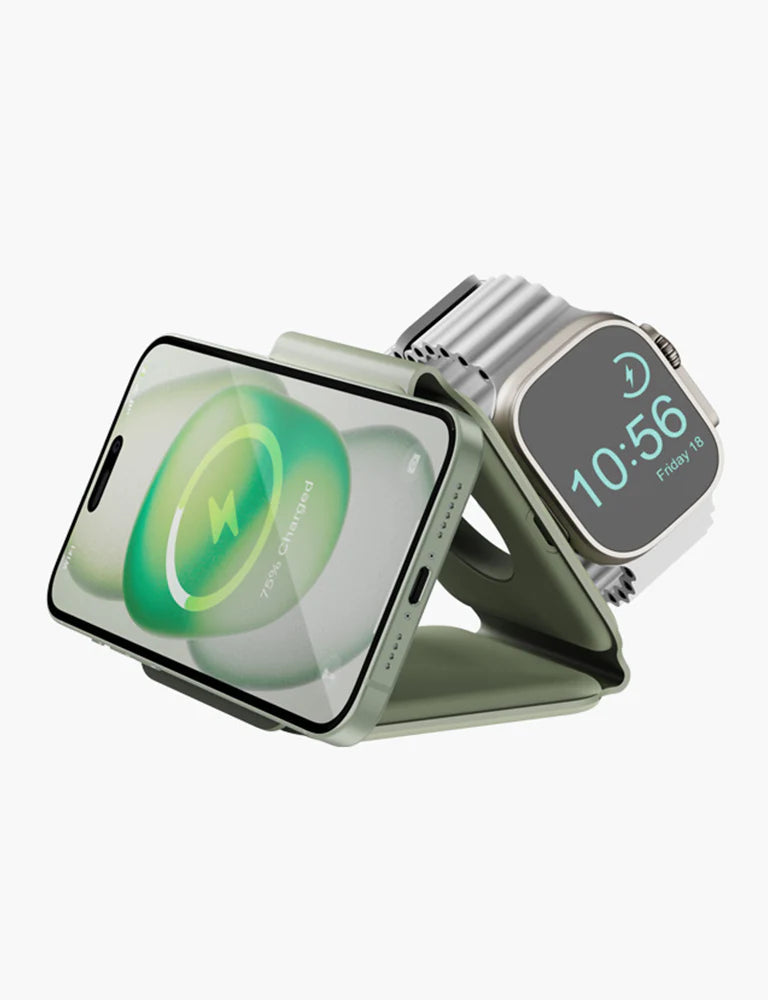 BAZIC GOMAG TRIO PLUS, 3IN1 ELEVATED FOLDABLE MAGNETIC WIRELESS CHARGER 15W IPHONE/WATCH/AIRPODS - NAVY BLUE