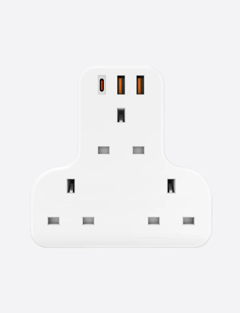 BAZIC GOPORT TRIO, EXTENSION WALL CHARGER WITH BUILT-IN USB OUTPUT - WHITE