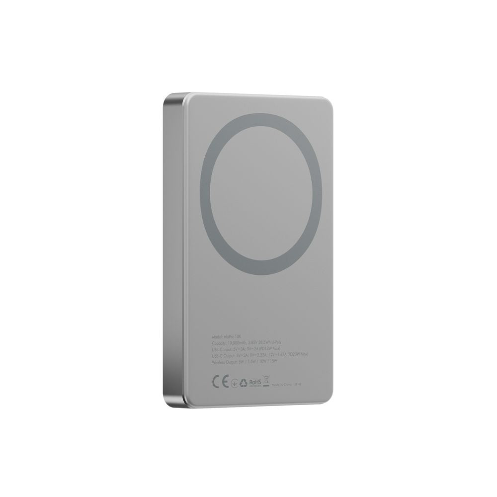 ENERGEA ALUPAC AIR, 10000MAH ULTRA LIGHT ALUMINIUM MAGSAFE COMPATIBLE POWER BANK - GUN
