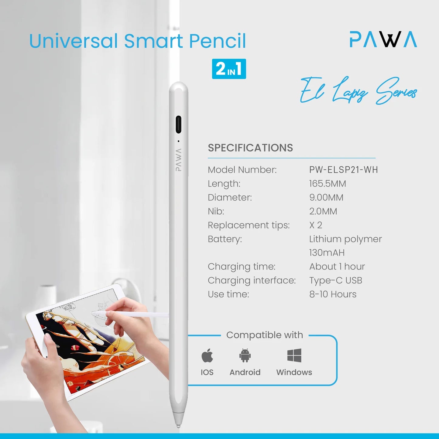 Pawa 2-in-1 Universal Smart Pencil