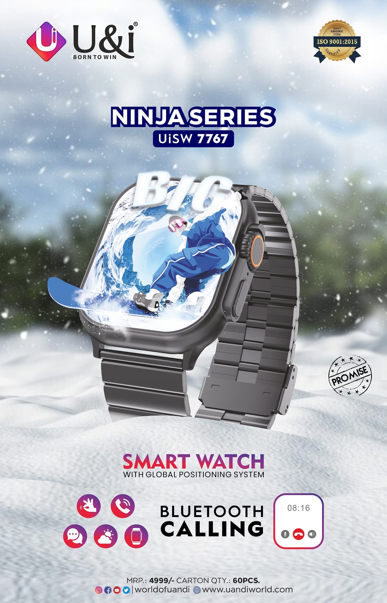 UISW 7767 Ninja Series Smartwatch with Modern Design