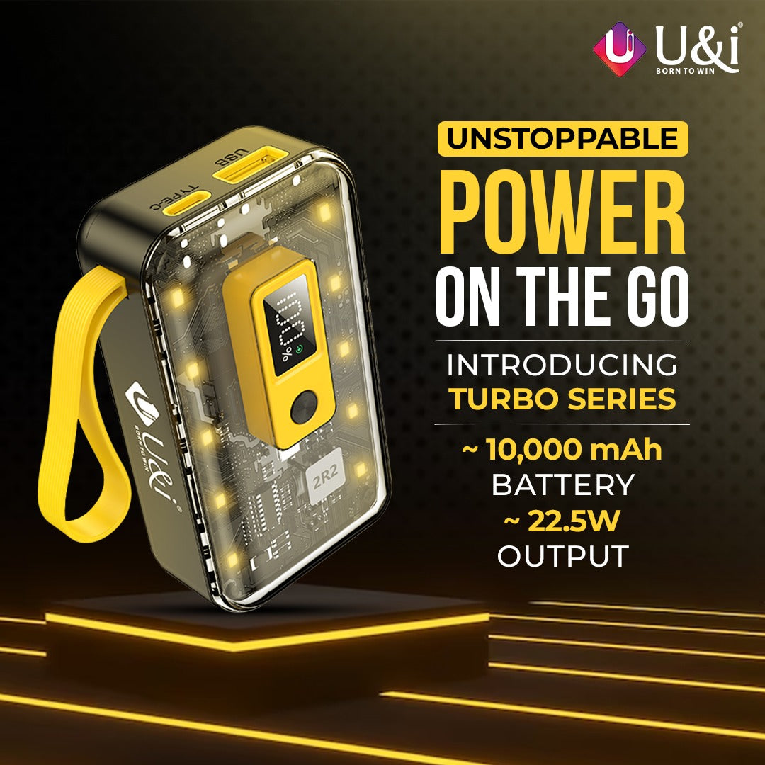UIPB 3870 Turbo Series 10000MAH Power Bank with Large Capacity