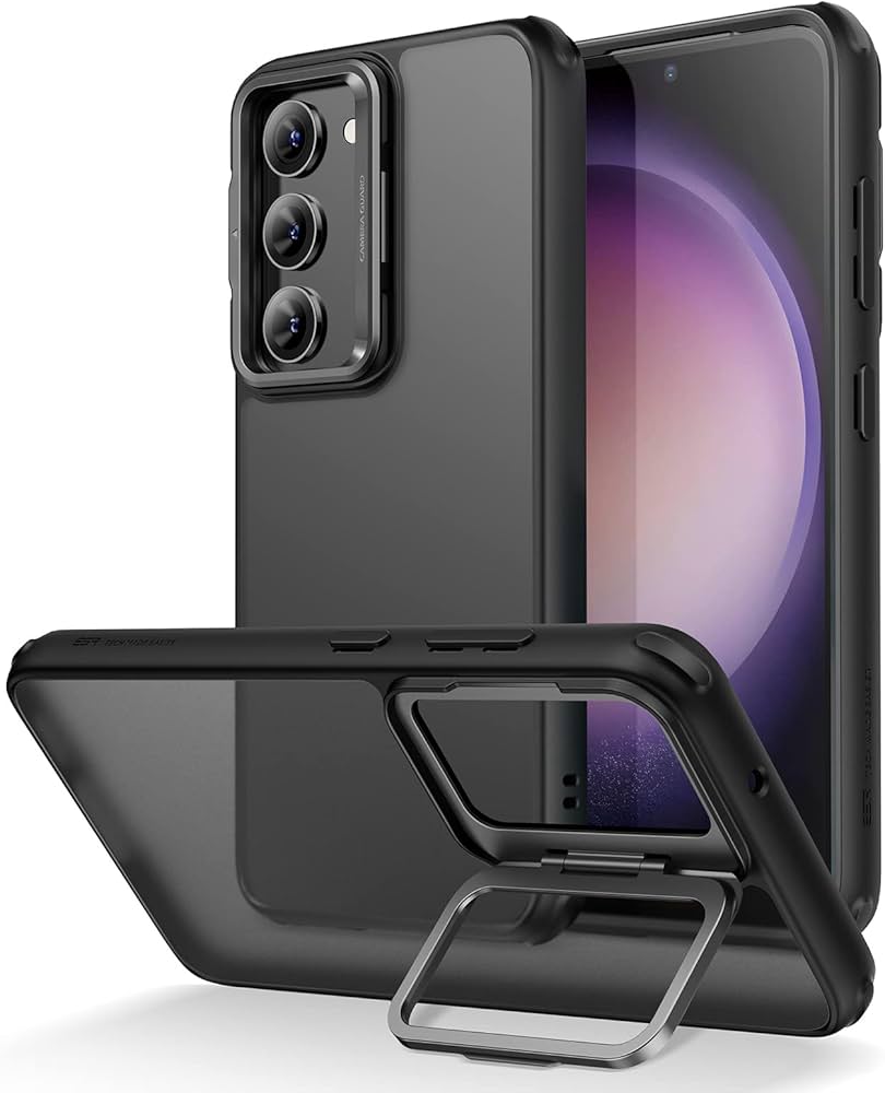 غطاء ESR كلاسيك مع مسند متوافق مع جالكسي S23 ألترا - أسود مطفي | ESR Classic Kickstand Case, Compatible with Galaxy S23 Ultra - Frosted Black