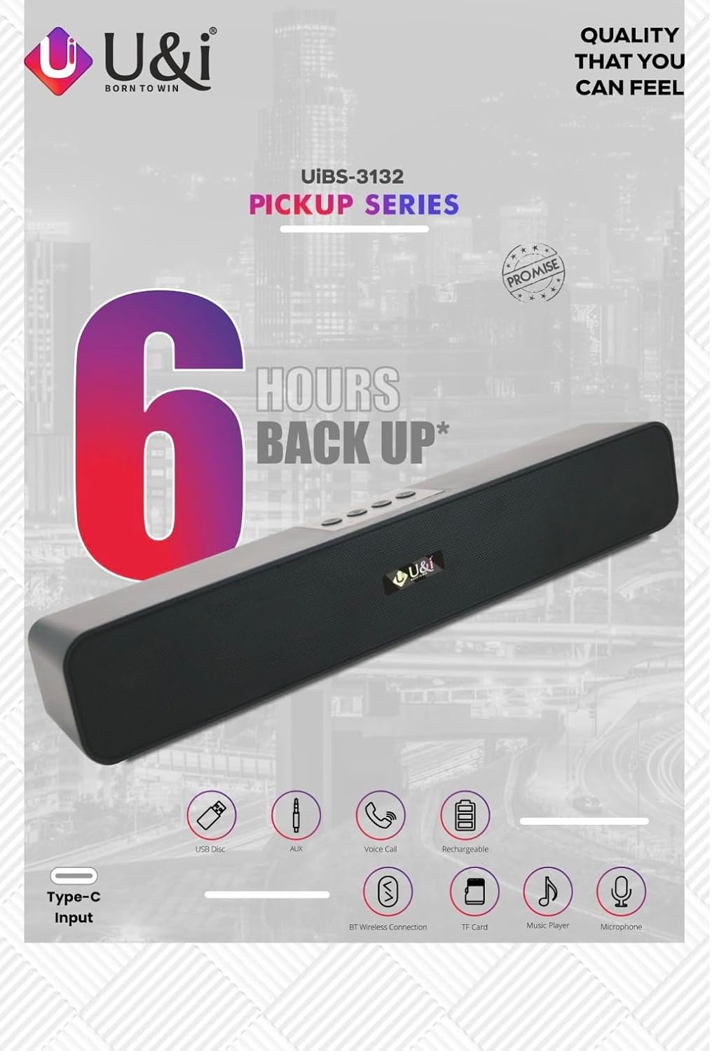UIBS 3132 PickUp Series Bluetooth Speaker with High-Quality Sound