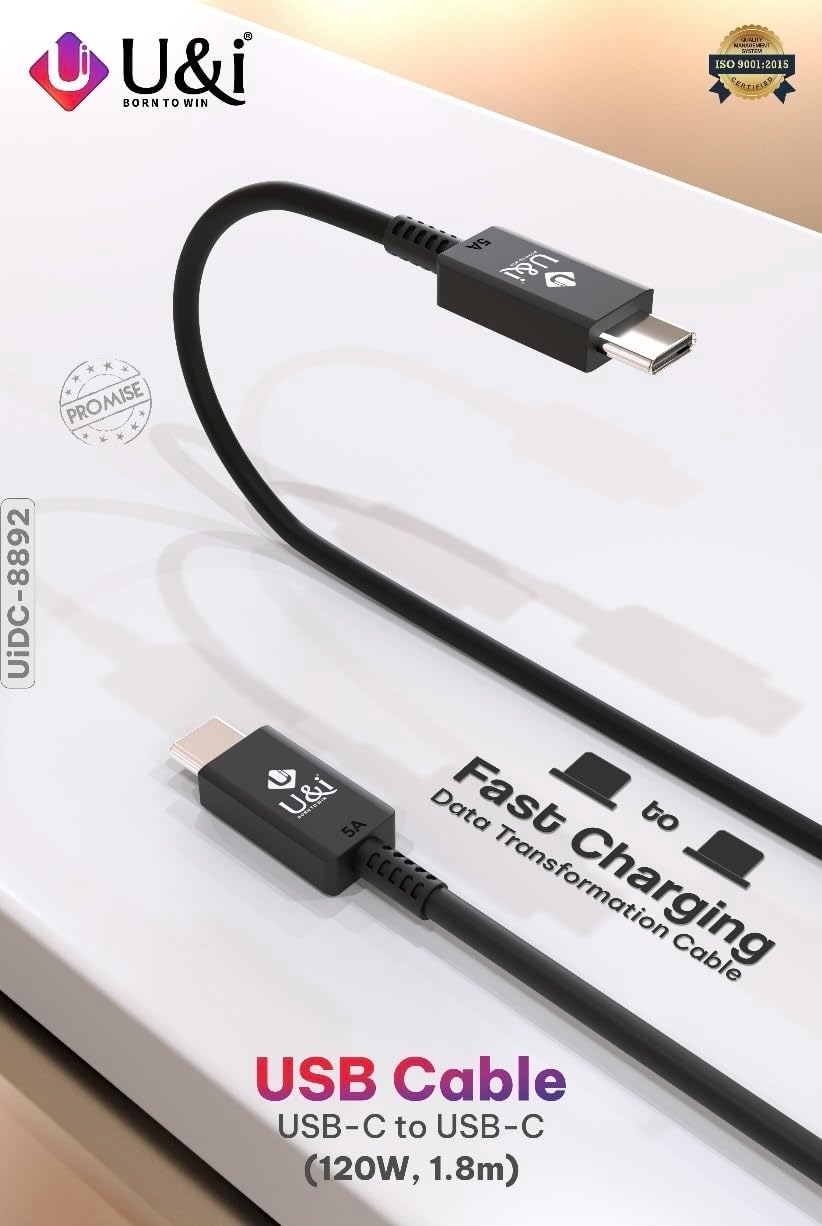 UIDC 8892 USB C to USB C 120W Charging Cable with Powerful Charging