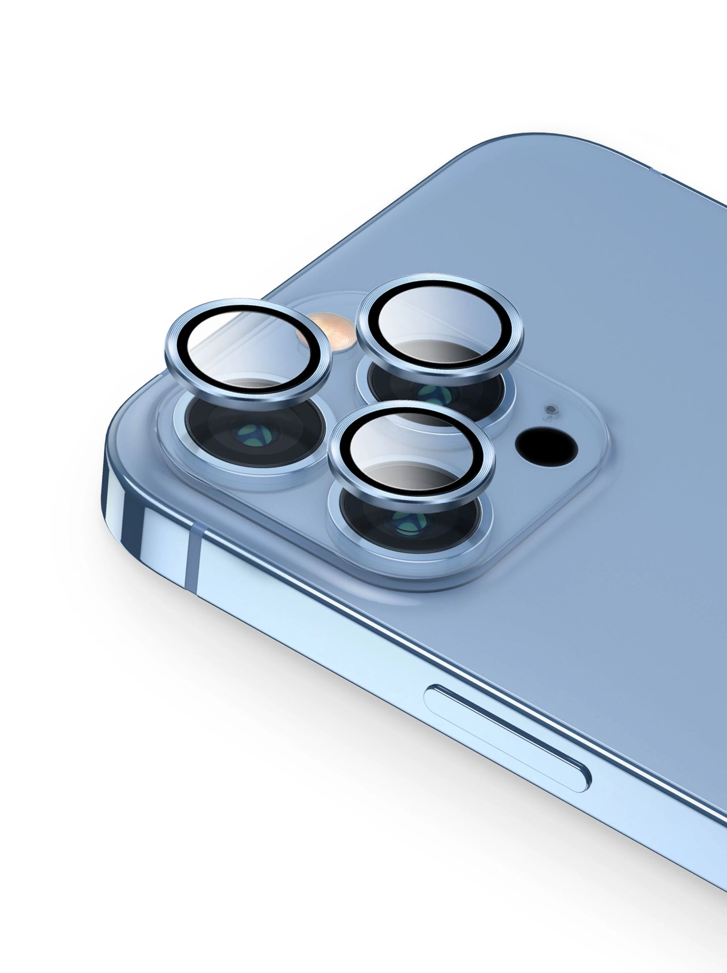 UNIQ OPTIX IPHONE 13 PRO / 13 PRO MAX CAMERA LENS PROTECTOR - ARCTIC BLUE (ARCTIC BLUE) - يونيك أوبتكس آيفون 13 برو / 13 برو ماكس حماية عدسة الكاميرا - أزرق قطبي (أزرق فاتح)
