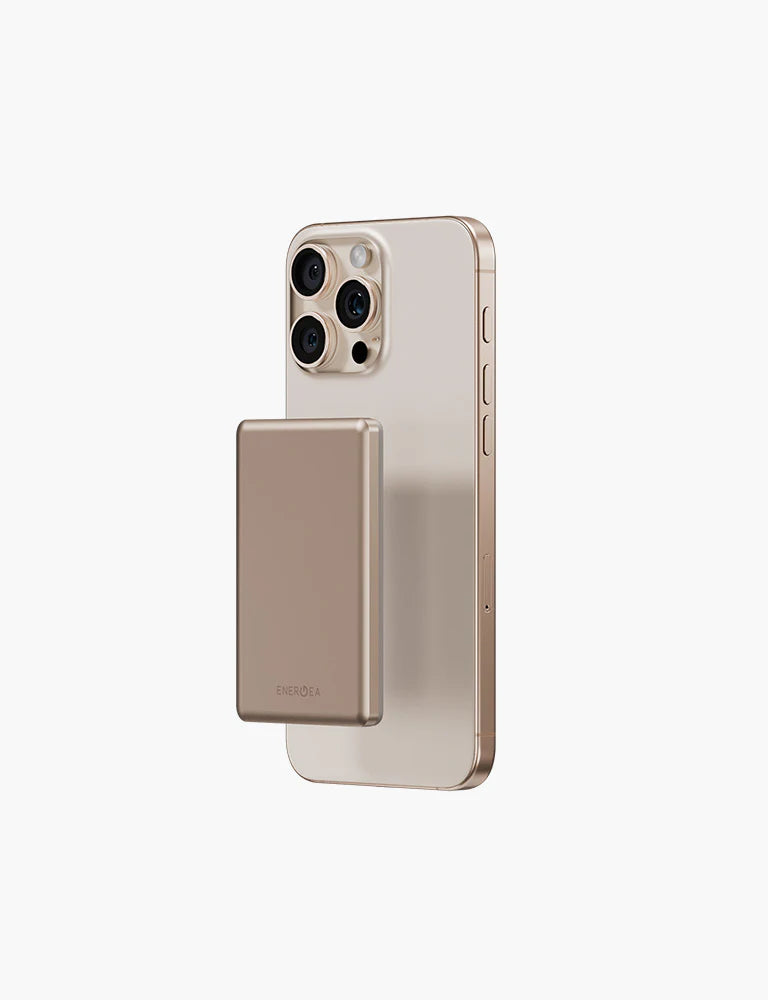 ENERGEA ALUPAC AIR, 5000MAH ULTRA LIGHT ALUMINIUM MAGSAFE COMPATIBLE POWER BANK - NATURAL