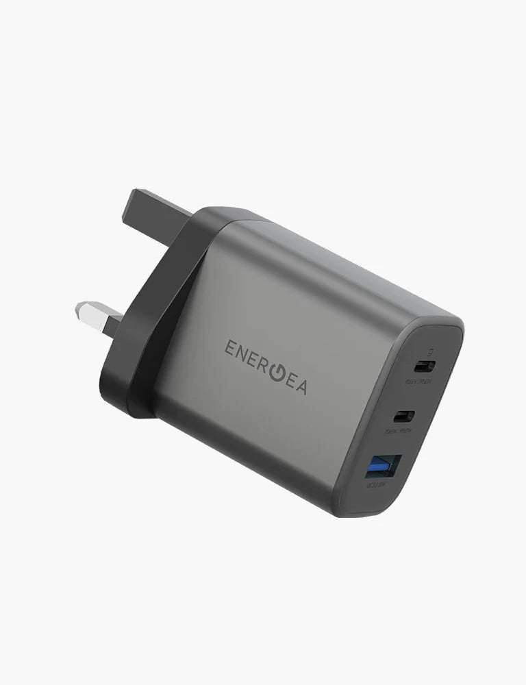 ENERGEA AMPCHARGE GAN65, 2C1A PD/PPS/QC3.0 WALL CHARGER,65W (UK) - GUNMETAL