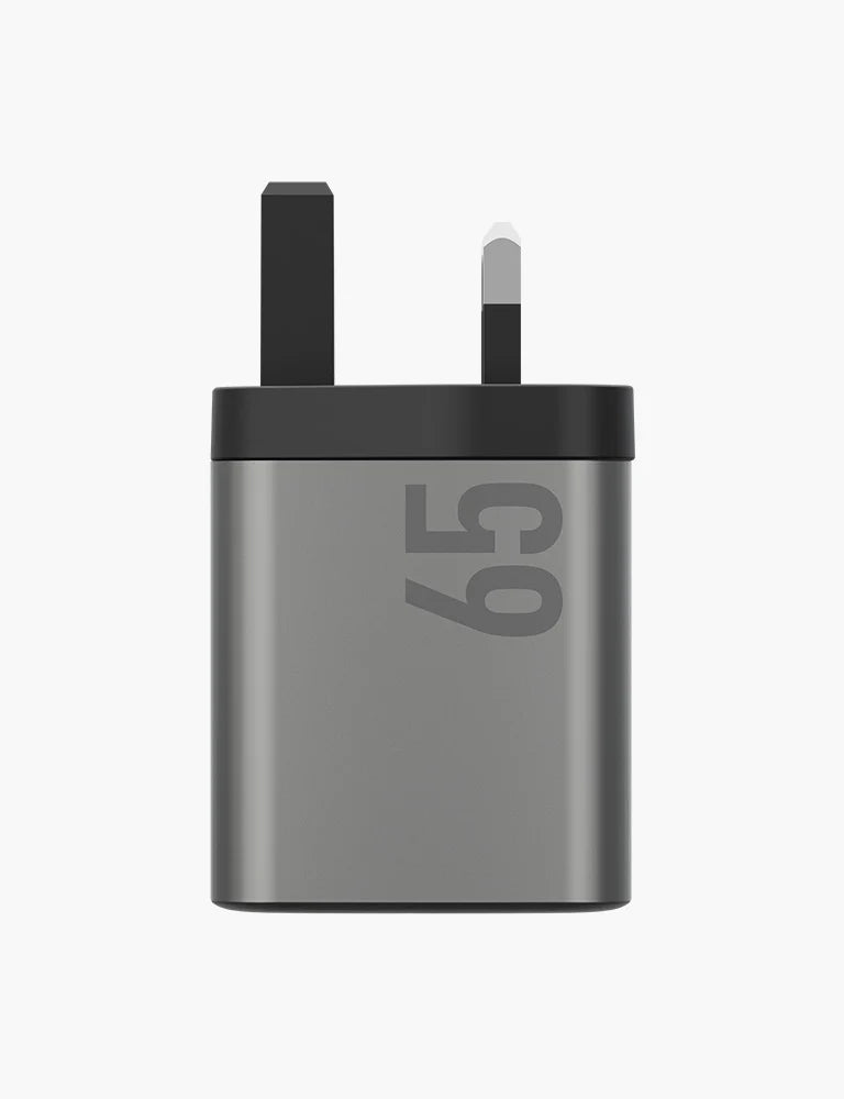 ENERGEA AMPCHARGE GAN65, 2C1A PD/PPS/QC3.0 WALL CHARGER,65W (UK) - GUNMETAL