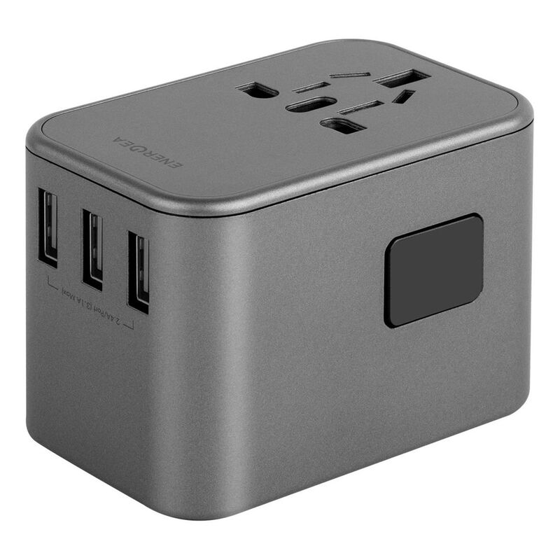 ENERGEA TRAVELWORLD ADAPTER 35, 3A2C 35.5W - GUNMETAL