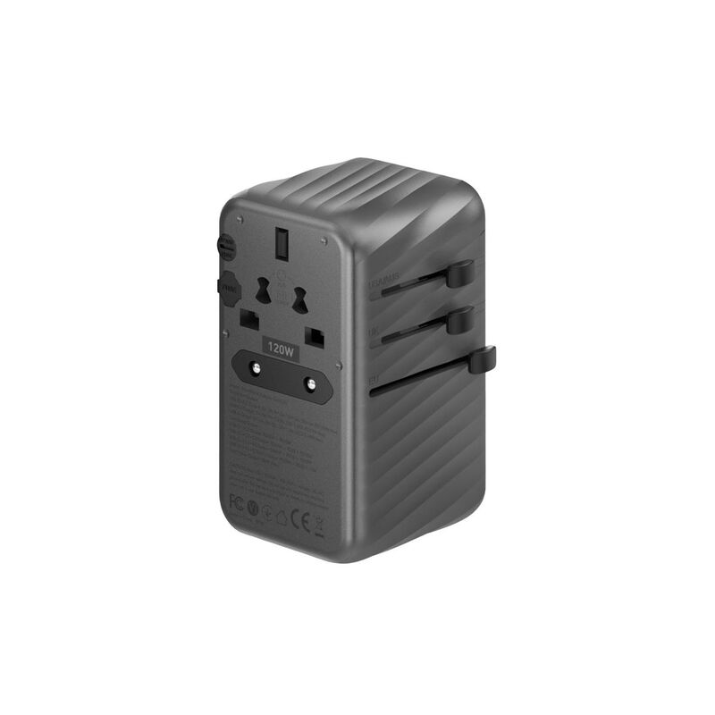 ENERGEA TRAVELWORLD ADAPTER GAN120, 1A3C 120W - GUNMETAL