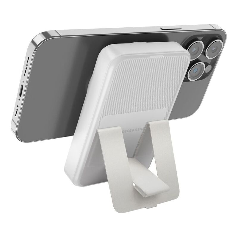 BAZIC GOPOWER 10K, 10000MAH MAGSAFE COMPATIBLE POWER BANK WITH BUILT-IN APPLE WATCH CHARGER - WHITE