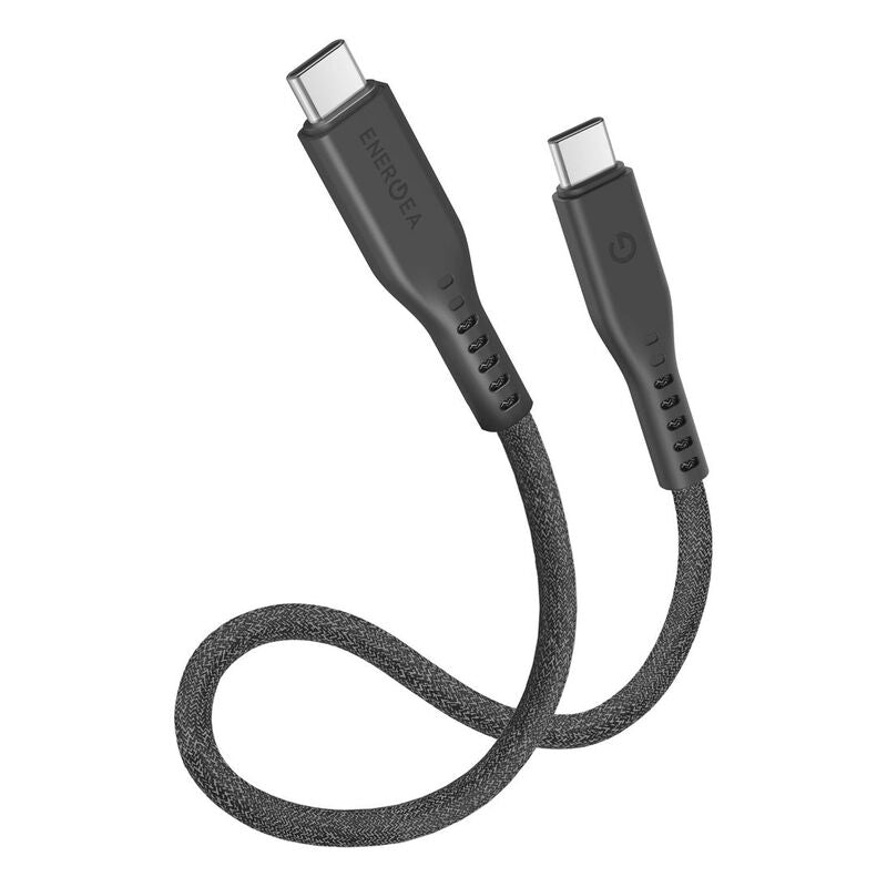 ENERGEA FLOW USB 3.2 GEN 2 C-C CABLE 10GBPS, 240W WITH VELCRO CABLE TIE 30CM - BLACK