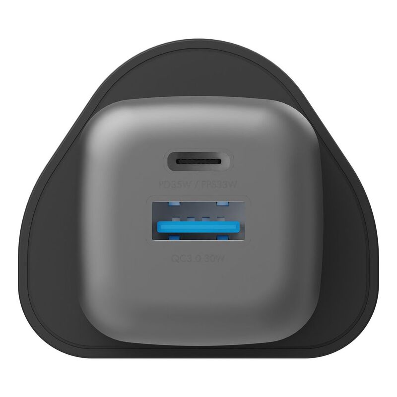 ENERGEA AMPCHARGE GAN35, 1C1A PD/PPS/QC3.0 WALL CHARGER,35W (UK) - GUNMETAL