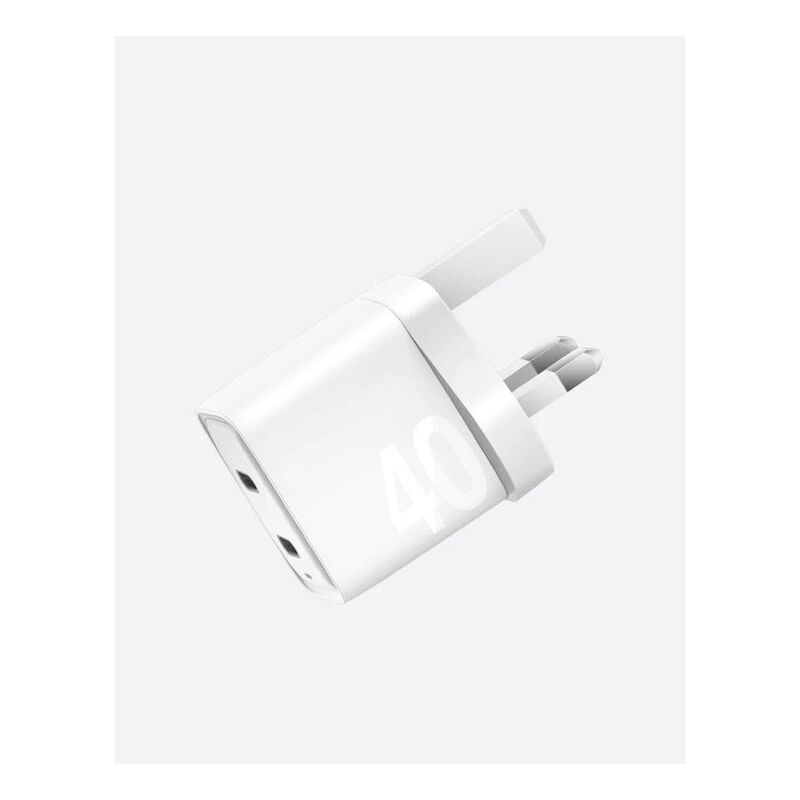 ENERGEA AMPCHARGE GAN40+, 2C PD/PPS WALL CHARGER,40W (UK) - WHITE