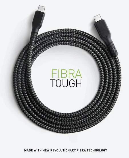 ENERGEA FIBRATOUGH, 3.1 GEN2, USB-C TO USC-C CHARGE & SYNC CABLE 10GBPS 5A 1M, BLACK