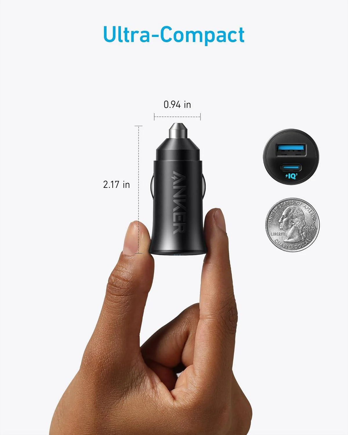 ANKER UITRA COMPACT DUAL PORT CAR CHARGER