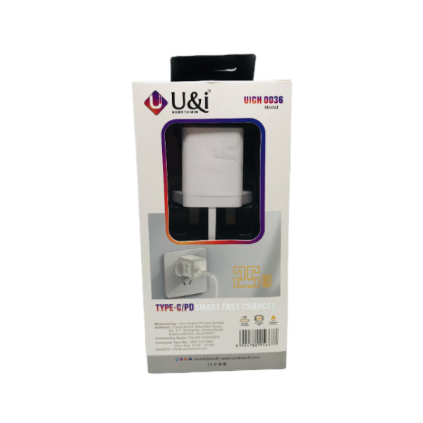 UICH 0036 Wall Charger with PD to PD / PD to Lightning