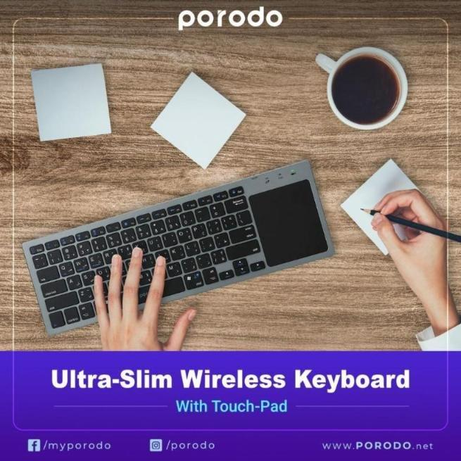 PORODO WIRELESS KEYBOARD WITH TOUCH-PAD