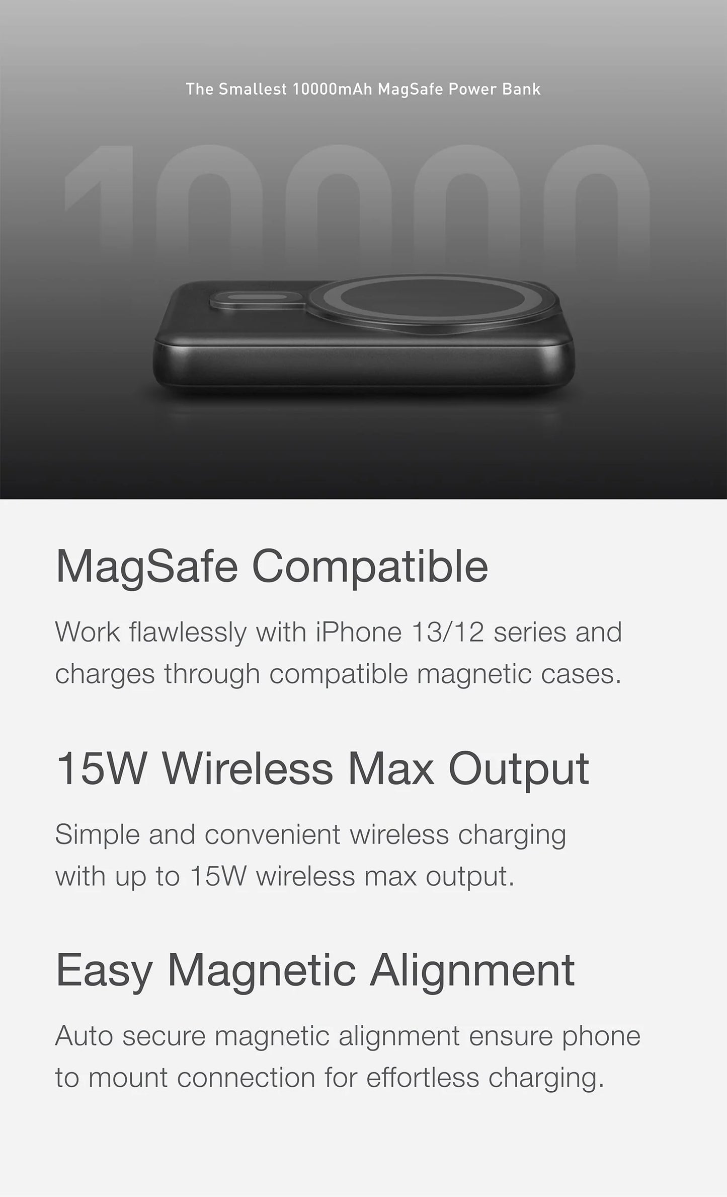 ENERGEA MAGPAC MINI 10000MAH ULTRA SLIM MAGSAFE COMPATIBLE POWER BANK WITH BUILT-IN VIDEO STAND - BLACK