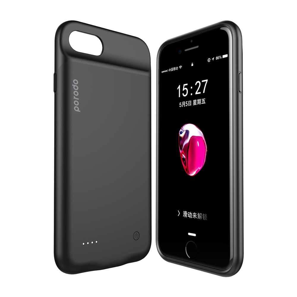 porodo power case 3650mah for iphone 8/7 plus black
