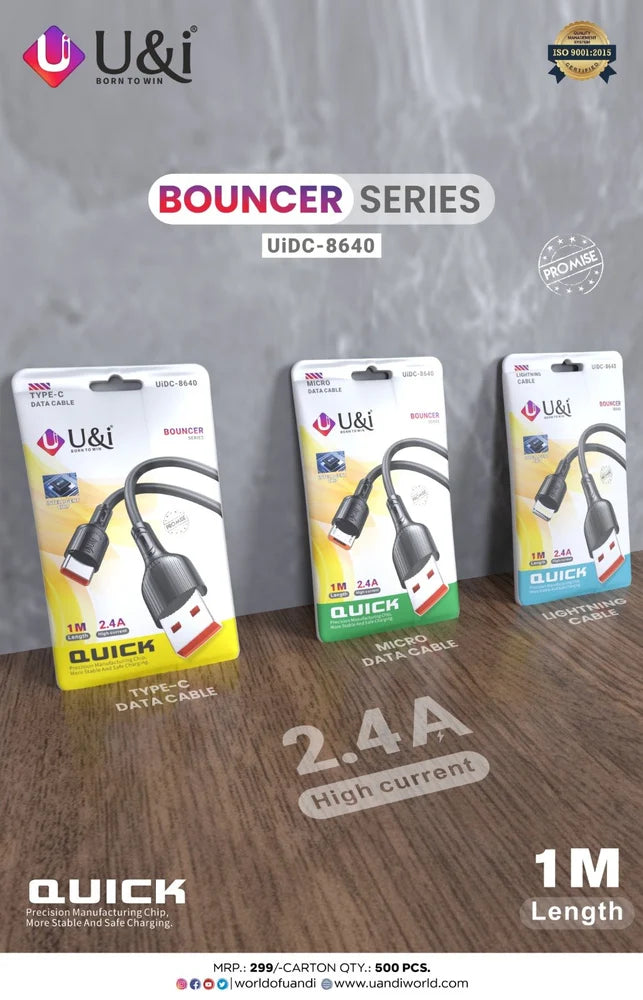 UIDC 8640 Bouncer Series Charging Cable with Stable Performance