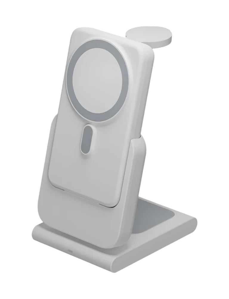 BAZIC GOMAG FLEX 10K, 10000MAH REMOVEABLE POWERBANK WITH APPLE WATCH AND AIRPODS CHARGING STATION - WHITE