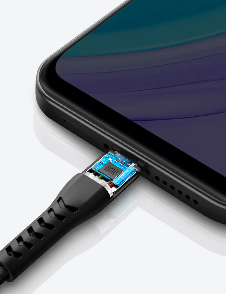 ENERGEA NYLOFLEX, USB 2.0 USB-C TO USB-C CHARGE & SYNC CABLE 480MBPS 5A 30CM, BLACK