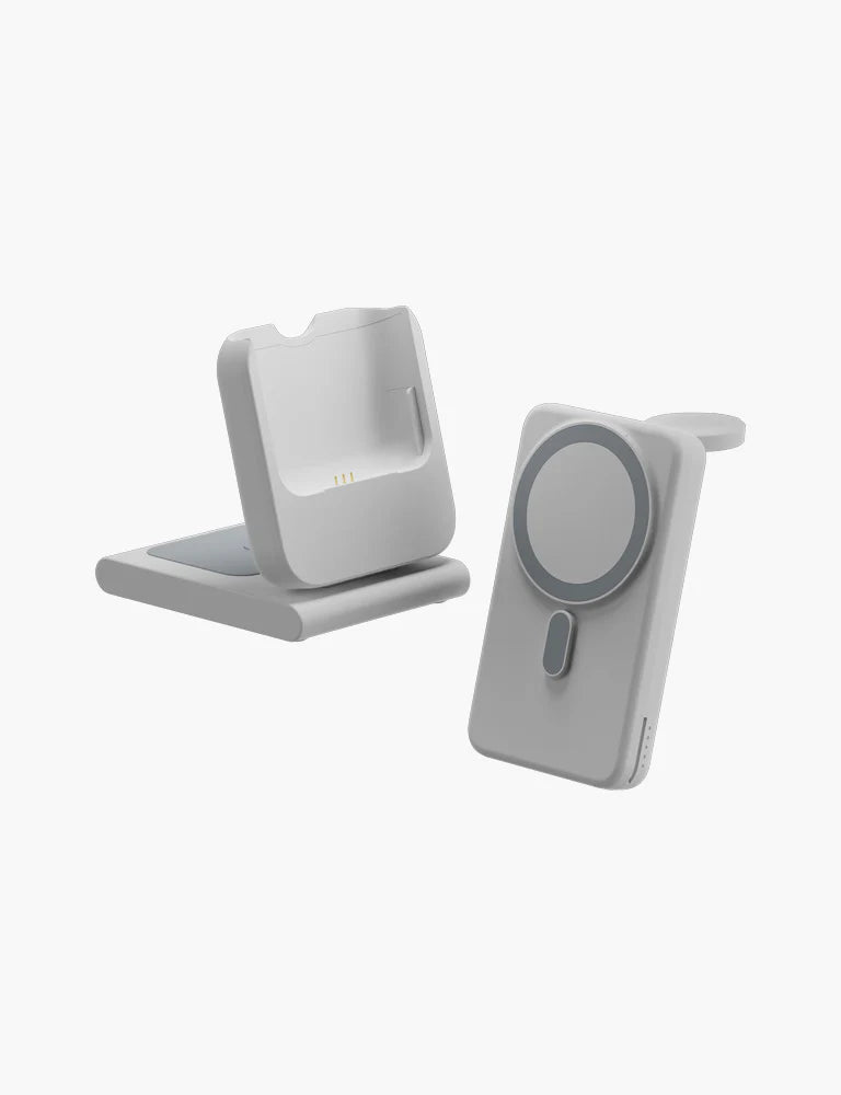 BAZIC GOMAG FLEX 10K, 10000MAH REMOVEABLE POWERBANK WITH APPLE WATCH AND AIRPODS CHARGING STATION - WHITE