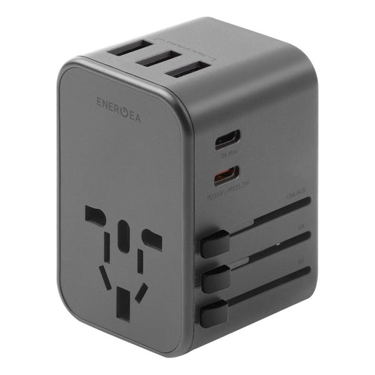 ENERGEA TRAVELWORLD ADAPTER 35, 3A2C 35.5W - GUNMETAL