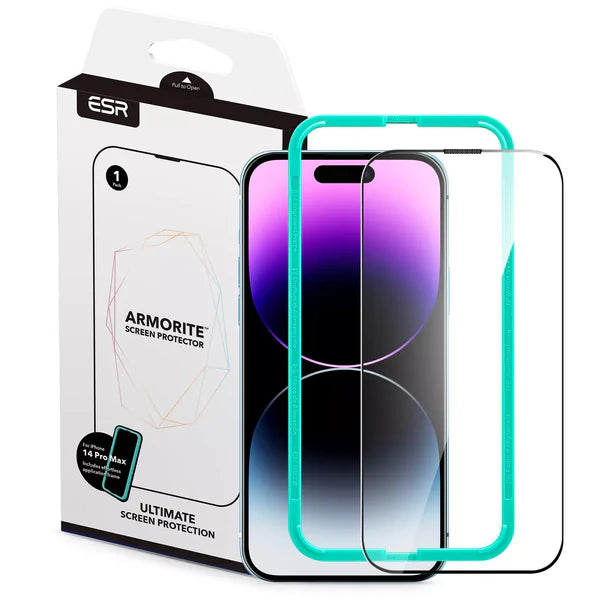 واقي شاشة ESR أرمورايت متوافق مع iPhone 14 Plus / 13 Pro Max - عبوة واحدة | ESR Armorite Screen Protector, Compatible with iPhone 14 Plus / 13 Pro Max - 1 Pack