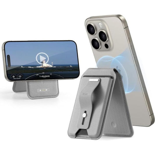 محفظة واقفة ESR هالو لوك جيو - تيتانيوم طبيعي | ESR HaloLock Geo Wallet Stand, Natural Titanium
