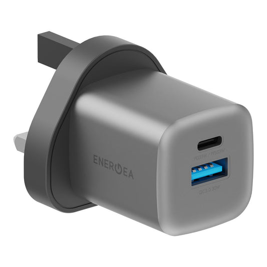 ENERGEA AMPCHARGE GAN35, 1C1A PD/PPS/QC3.0 WALL CHARGER,35W (UK) - GUNMETAL