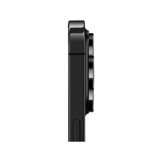 UNIQ OPTIX IPHONE PRO (2023) 6.7 STAINLESS STEEL FRAME SAPPHIRE CAMERA LENS PROTECTOR - GUNMETAL BLACK (BLACK) - يونيك أوبتكس آيفون برو (2023) 6.7 حماية عدسة الكاميرا بزجاج الياقوت وإطار فولاذي - أسود معدني (أسود)