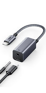 محول سماعة ESR 2 في 1 بمنفذ USB-C - رمادي | ESR 2-in-1 USB-C Headphone Adapter - Grey