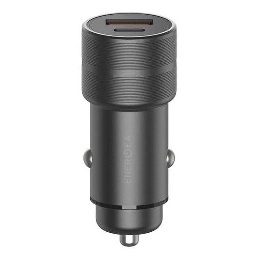 ENERGEA ALU DRIVE PD20+,  USB-C PD20 + USB-A QC3.0 DUO PORT ALUMINIUM 38W CAR CHARGER - GUNMETAL