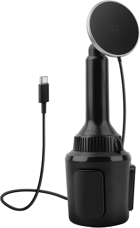 ENERGEA MAGDRIVE, MAGSAFE COMPATIBLE ALUMINUM CAR CHARGER (CUP HOLDER/AIRVENT) - GUN-BLK