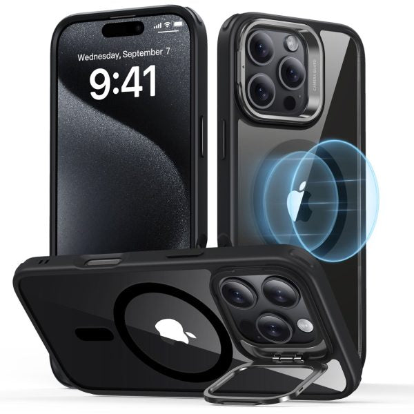 غطاء ESR كلاسيك هايبرد - إطار أسود وظهر شفاف غامق لهاتف iPhone 12 Pro Max | ESR Classic Hybrid - Black bumper+Trans Black back case for iPhone 12 Pro Max