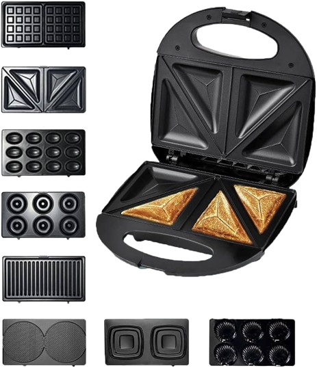 Health Grill 750W (Sandwich, Waffle, Nuts) - شواية صحية 750 واط (ساندويتش، وافل، مكسرات)