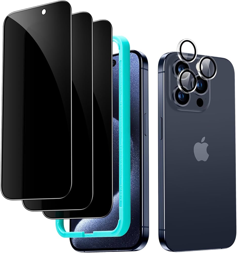 واقي شاشة ESR خصوصية زجاجي متوافق مع iPhone 15 | ESR Tempered-Glass Privacy Screen Protector, Compatible with iPhone 15