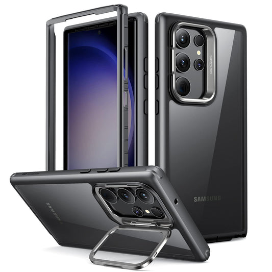غطاء ESR كلاسيك مع مسند متوافق مع جالكسي S23 ألترا - شفاف وأسود | ESR Classic Kickstand Case, Compatible with Galaxy S23 Ultra - Clear Black