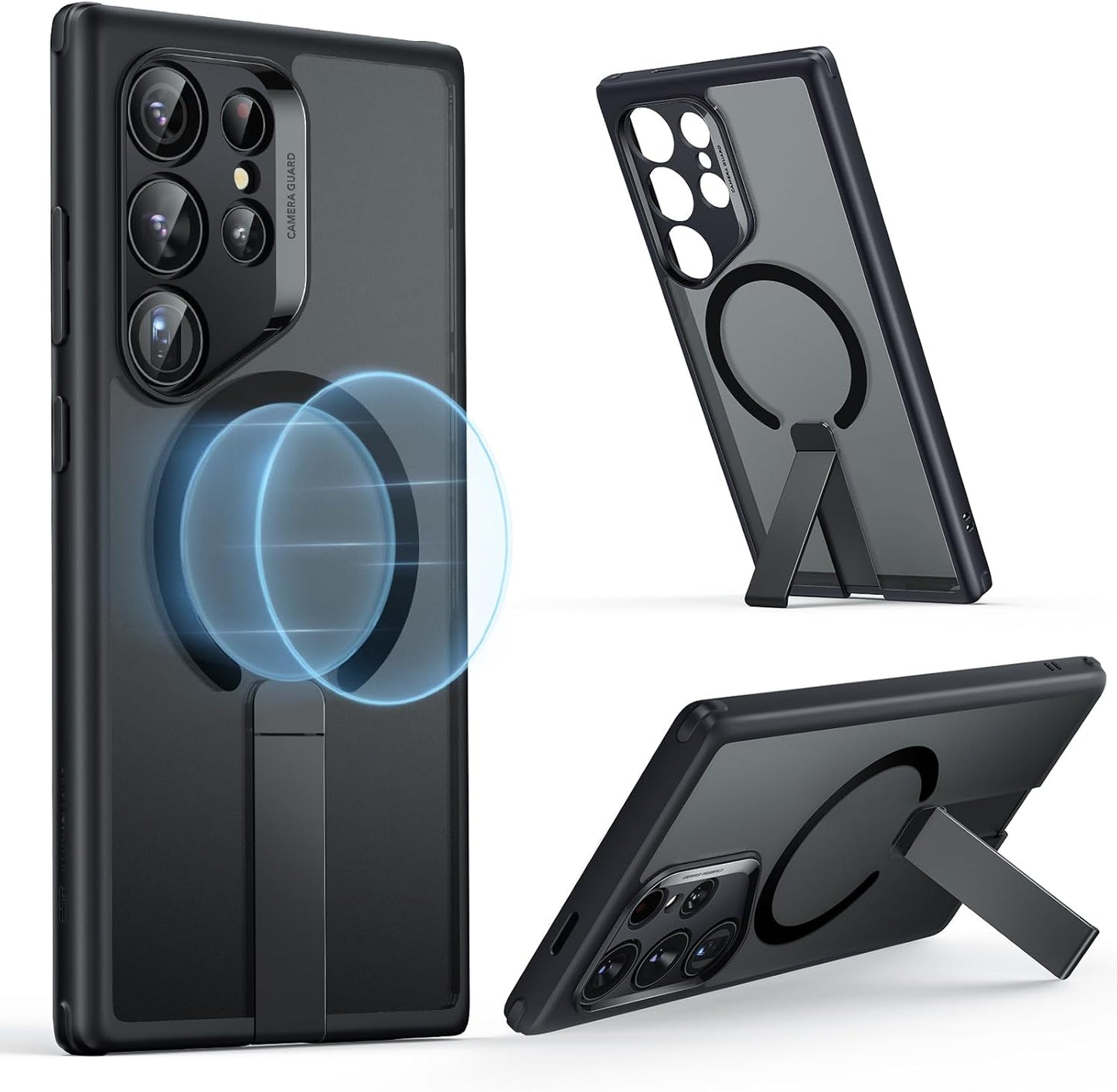 غطاء ESR بوست مع مسند متوافق مع جالكسي S24 ألترا - شفاف | ESR Boost Kickstand Case, Compatible with Galaxy S24 Ultra - Clear