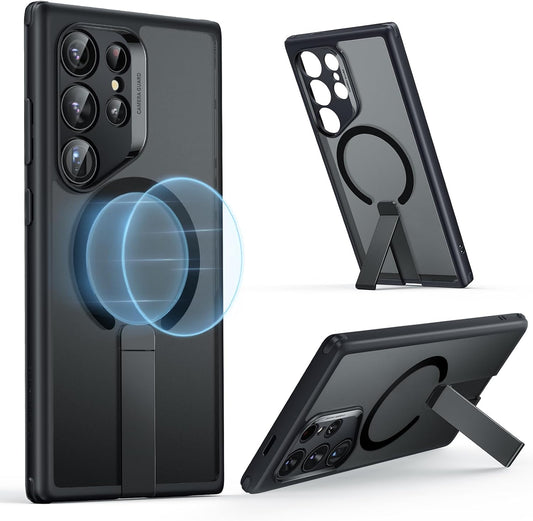 غطاء ESR بوست مع مسند متوافق مع جالكسي S24 ألترا - شفاف | ESR Boost Kickstand Case, Compatible with Galaxy S24 Ultra - Clear