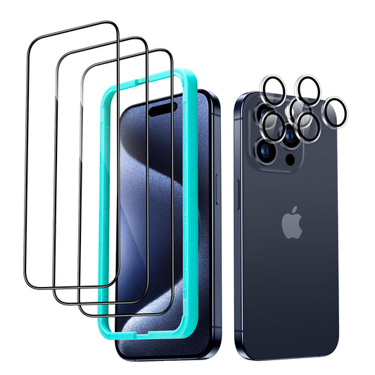 واقي شاشة ESR زجاجي شفاف متوافق مع iPhone 15 Pro Max | ESR Tempered-Glass Screen Protector, Compatible with iPhone 15 Pro Max