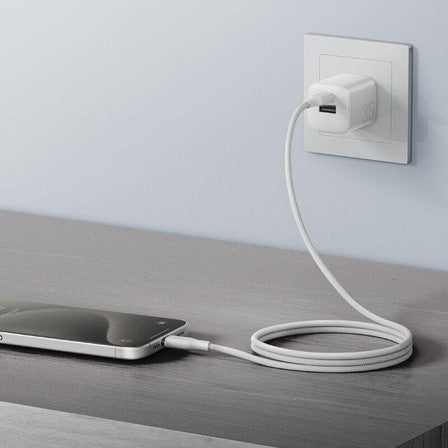 BAZIC GOCHARGE WEAVE C-C CABLE 480MBPS, 60W 1.5M - WHITE