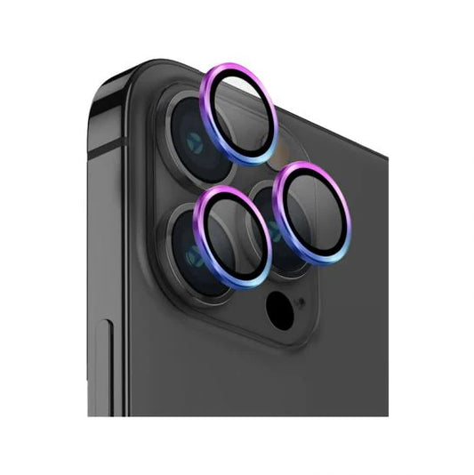 UNIQ OPTIX IPHONE PRO (2023) 6.1 ALUMINIUM CAMERA LENS PROTECTOR - IRIDESCENT (IRIDESCENT) - يونيك أوبتكس آيفون برو (2023) 6.1 حماية عدسة الكاميرا بألومنيوم - قزحي الألوان (لمَّاع)